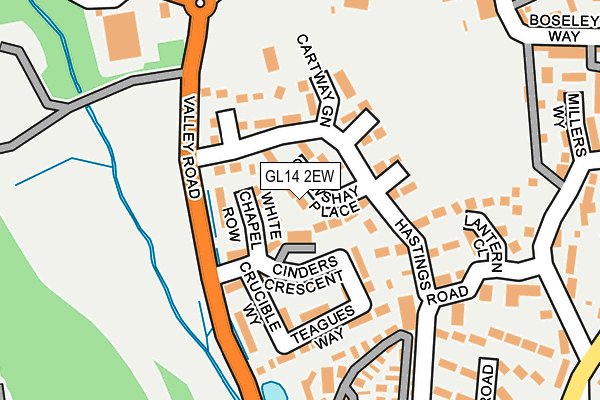 GL14 2EW map - OS OpenMap – Local (Ordnance Survey) GL14 2EW map - OS OpenMap – Local (Ordnance Survey)