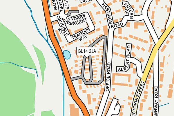 GL14 2JA map - OS OpenMap – Local (Ordnance Survey) GL14 2JA map - OS OpenMap – Local (Ordnance Survey)
