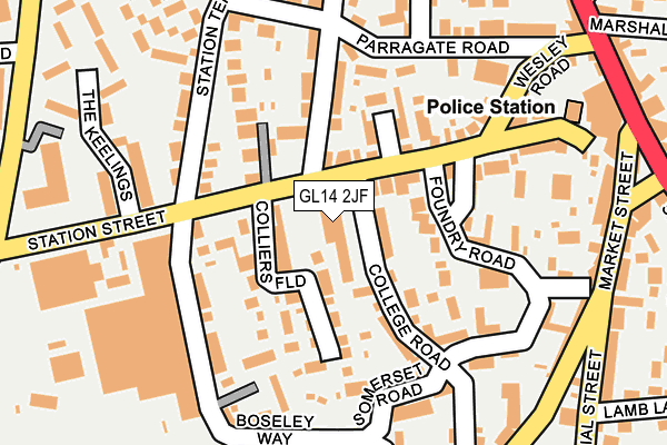 GL14 2JF map - OS OpenMap – Local (Ordnance Survey) GL14 2JF map - OS OpenMap – Local (Ordnance Survey)
