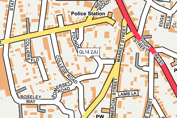 GL14 2JU map - OS OpenMap – Local (Ordnance Survey) GL14 2JU map - OS OpenMap – Local (Ordnance Survey)