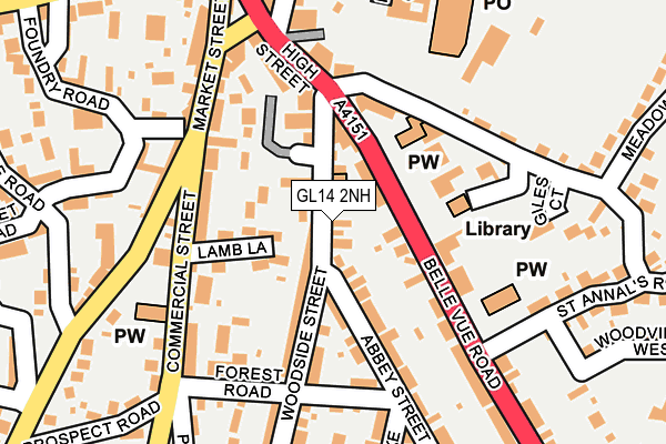 GL14 2NH map - OS OpenMap – Local (Ordnance Survey) GL14 2NH map - OS OpenMap – Local (Ordnance Survey)