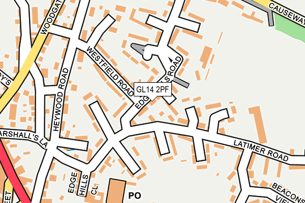 GL14 2PF map - OS OpenMap – Local (Ordnance Survey) GL14 2PF map - OS OpenMap – Local (Ordnance Survey)