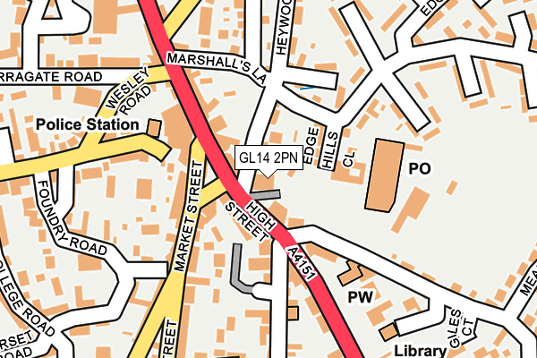 GL14 2PN map - OS OpenMap – Local (Ordnance Survey) GL14 2PN map - OS OpenMap – Local (Ordnance Survey)