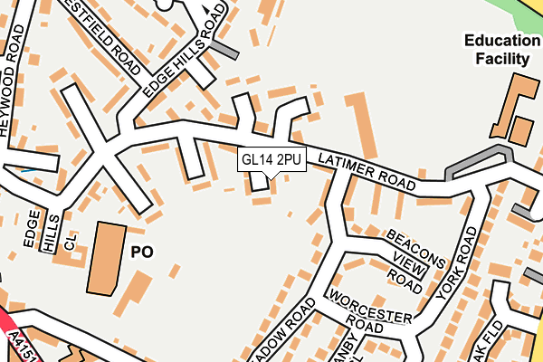 GL14 2PU map - OS OpenMap – Local (Ordnance Survey) GL14 2PU map - OS OpenMap – Local (Ordnance Survey)