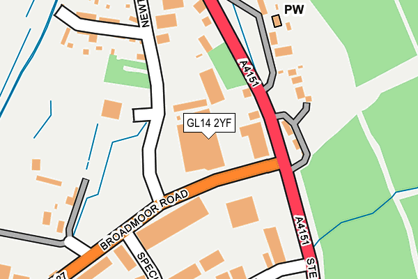 GL14 2YF map - OS OpenMap – Local (Ordnance Survey) GL14 2YF map - OS OpenMap – Local (Ordnance Survey)