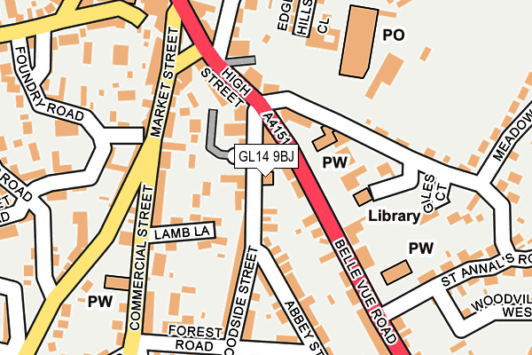 GL14 9BJ map - OS OpenMap – Local (Ordnance Survey) GL14 9BJ map - OS OpenMap – Local (Ordnance Survey)