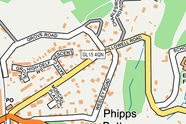 GL15 4QN map - OS OpenMap – Local (Ordnance Survey) GL15 4QN map - OS OpenMap – Local (Ordnance Survey)