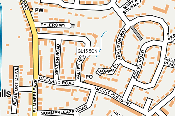 GL15 5QN map - OS OpenMap – Local (Ordnance Survey) GL15 5QN map - OS OpenMap – Local (Ordnance Survey)