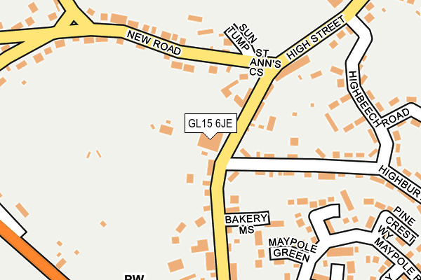 GL15 6JE map - OS OpenMap – Local (Ordnance Survey) GL15 6JE map - OS OpenMap – Local (Ordnance Survey)