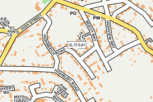 GL15 6JH map - OS OpenMap – Local (Ordnance Survey) GL15 6JH map - OS OpenMap – Local (Ordnance Survey)