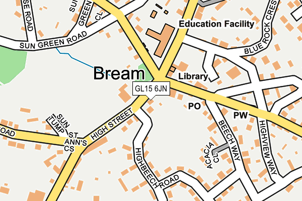 GL15 6JN map - OS OpenMap – Local (Ordnance Survey) GL15 6JN map - OS OpenMap – Local (Ordnance Survey)