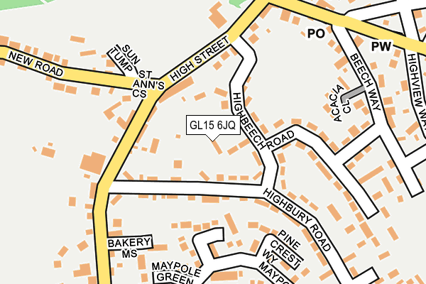 GL15 6JQ map - OS OpenMap – Local (Ordnance Survey) GL15 6JQ map - OS OpenMap – Local (Ordnance Survey)