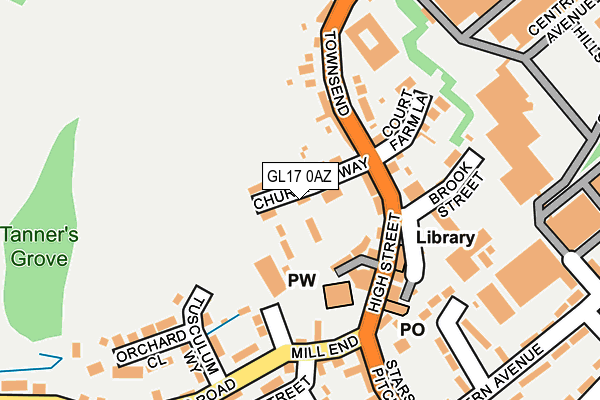 GL17 0AZ map - OS OpenMap – Local (Ordnance Survey) GL17 0AZ map - OS OpenMap – Local (Ordnance Survey)