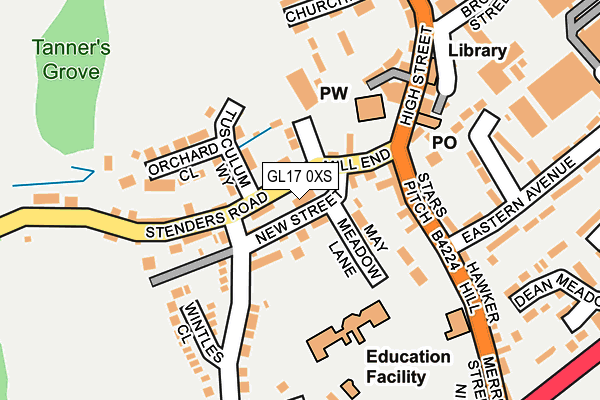GL17 0XS map - OS OpenMap – Local (Ordnance Survey) GL17 0XS map - OS OpenMap – Local (Ordnance Survey)