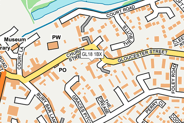 GL18 1BX map - OS OpenMap – Local (Ordnance Survey) GL18 1BX map - OS OpenMap – Local (Ordnance Survey)