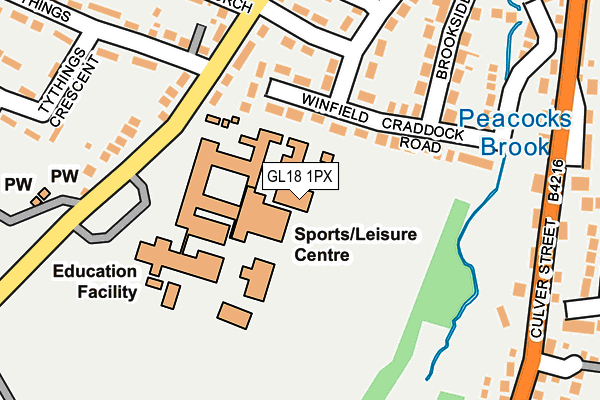 GL18 1PX map - OS OpenMap – Local (Ordnance Survey) GL18 1PX map - OS OpenMap – Local (Ordnance Survey)