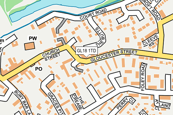 GL18 1TD map - OS OpenMap – Local (Ordnance Survey) GL18 1TD map - OS OpenMap – Local (Ordnance Survey)