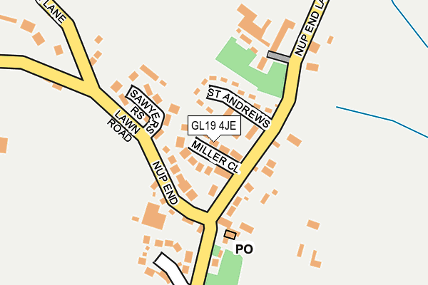 GL19 4JE map - OS OpenMap – Local (Ordnance Survey) GL19 4JE map - OS OpenMap – Local (Ordnance Survey)