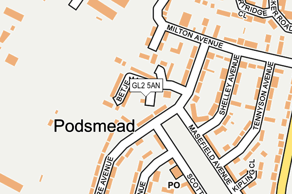 GL2 5AN map - OS OpenMap – Local (Ordnance Survey) GL2 5AN map - OS OpenMap – Local (Ordnance Survey)