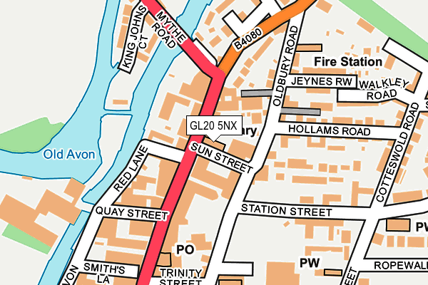 GL20 5NX map - OS OpenMap – Local (Ordnance Survey) GL20 5NX map - OS OpenMap – Local (Ordnance Survey)