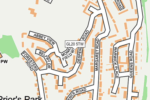 GL20 5TW map - OS OpenMap – Local (Ordnance Survey) GL20 5TW map - OS OpenMap – Local (Ordnance Survey)