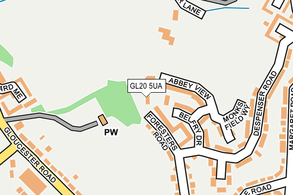 GL20 5UA map - OS OpenMap – Local (Ordnance Survey) GL20 5UA map - OS OpenMap – Local (Ordnance Survey)