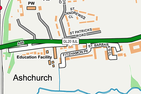 GL20 8JL map - OS OpenMap – Local (Ordnance Survey) GL20 8JL map - OS OpenMap – Local (Ordnance Survey)