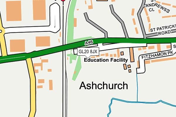 GL20 8JX map - OS OpenMap – Local (Ordnance Survey) GL20 8JX map - OS OpenMap – Local (Ordnance Survey)