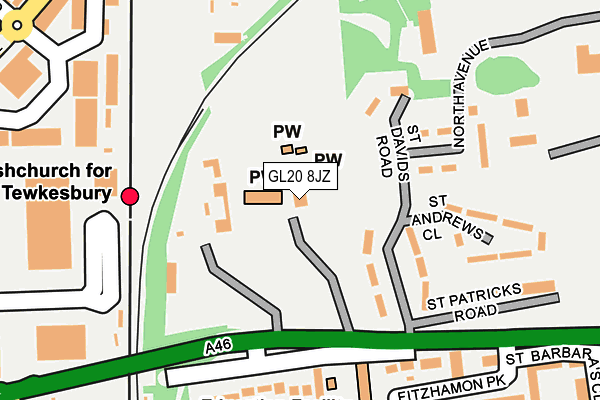 GL20 8JZ map - OS OpenMap – Local (Ordnance Survey) GL20 8JZ map - OS OpenMap – Local (Ordnance Survey)
