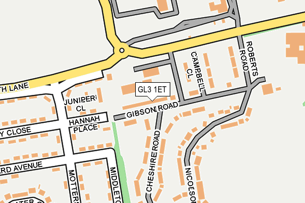GL3 1ET map - OS OpenMap – Local (Ordnance Survey) GL3 1ET map - OS OpenMap – Local (Ordnance Survey)