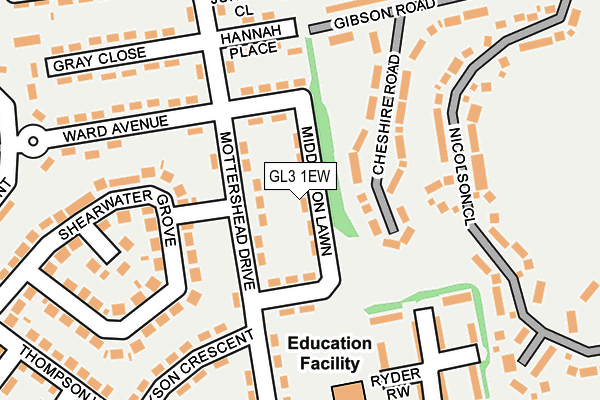 GL3 1EW map - OS OpenMap – Local (Ordnance Survey) GL3 1EW map - OS OpenMap – Local (Ordnance Survey)