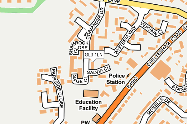 GL3 1LN map - OS OpenMap – Local (Ordnance Survey) GL3 1LN map - OS OpenMap – Local (Ordnance Survey)