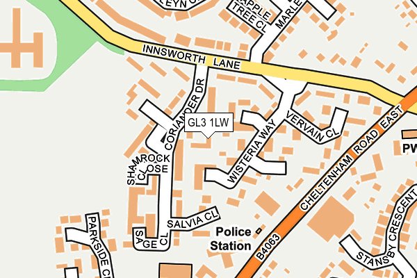GL3 1LW map - OS OpenMap – Local (Ordnance Survey) GL3 1LW map - OS OpenMap – Local (Ordnance Survey)