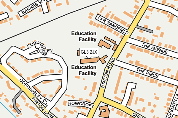GL3 2JX map - OS OpenMap – Local (Ordnance Survey) GL3 2JX map - OS OpenMap – Local (Ordnance Survey)