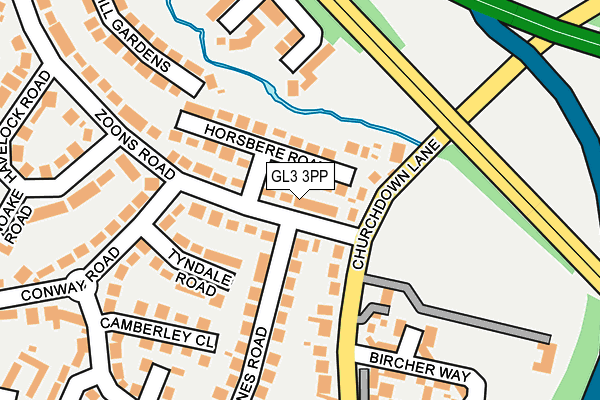 GL3 3PP map - OS OpenMap – Local (Ordnance Survey) GL3 3PP map - OS OpenMap – Local (Ordnance Survey)