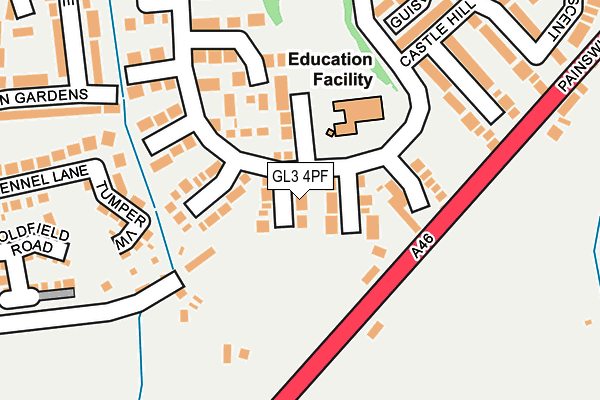 GL3 4PF map - OS OpenMap – Local (Ordnance Survey) GL3 4PF map - OS OpenMap – Local (Ordnance Survey)