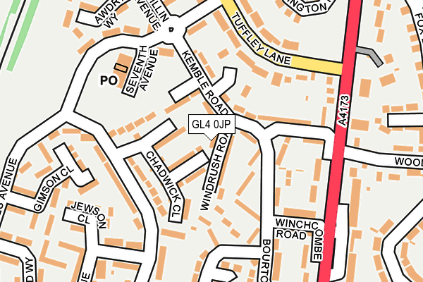 GL4 0JP map - OS OpenMap – Local (Ordnance Survey) GL4 0JP map - OS OpenMap – Local (Ordnance Survey)
