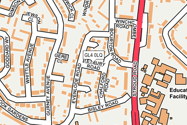 GL4 0LQ map - OS OpenMap – Local (Ordnance Survey) GL4 0LQ map - OS OpenMap – Local (Ordnance Survey)