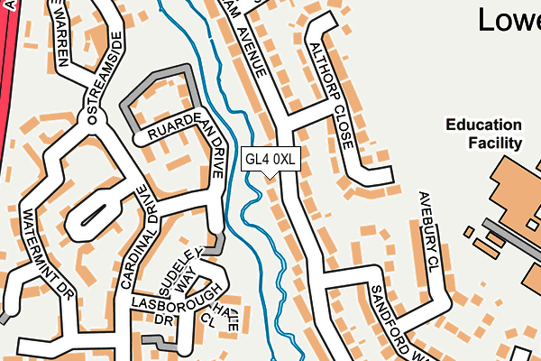 GL4 0XL map - OS OpenMap – Local (Ordnance Survey) GL4 0XL map - OS OpenMap – Local (Ordnance Survey)