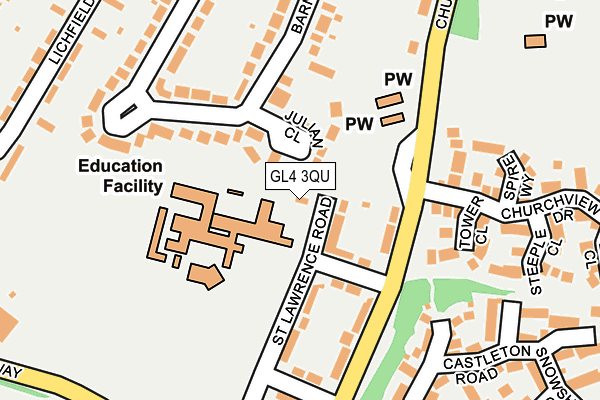 GL4 3QU map - OS OpenMap – Local (Ordnance Survey) GL4 3QU map - OS OpenMap – Local (Ordnance Survey)