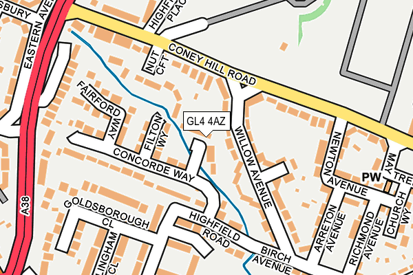 GL4 4AZ map - OS OpenMap – Local (Ordnance Survey) GL4 4AZ map - OS OpenMap – Local (Ordnance Survey)