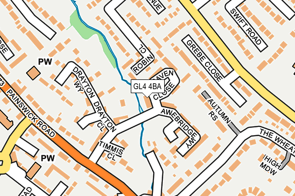 GL4 4BA map - OS OpenMap – Local (Ordnance Survey) GL4 4BA map - OS OpenMap – Local (Ordnance Survey)