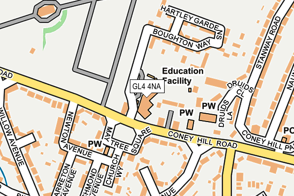 GL4 4NA map - OS OpenMap – Local (Ordnance Survey) GL4 4NA map - OS OpenMap – Local (Ordnance Survey)