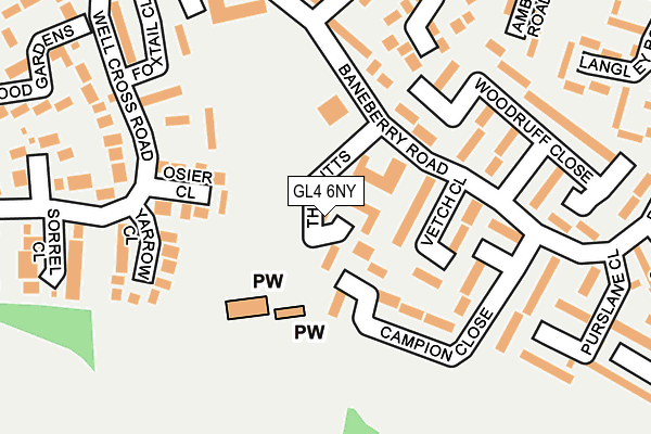 GL4 6NY map - OS OpenMap – Local (Ordnance Survey) GL4 6NY map - OS OpenMap – Local (Ordnance Survey)