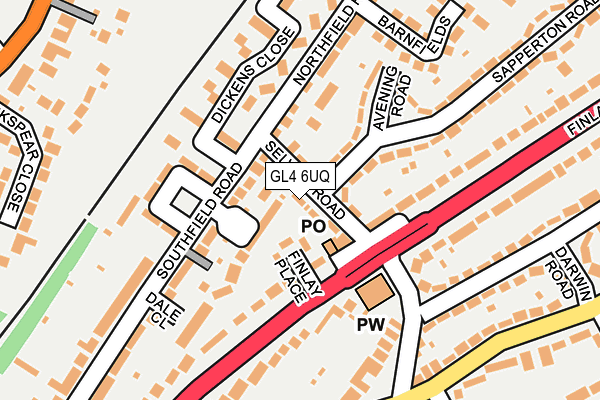 GL4 6UQ map - OS OpenMap – Local (Ordnance Survey)