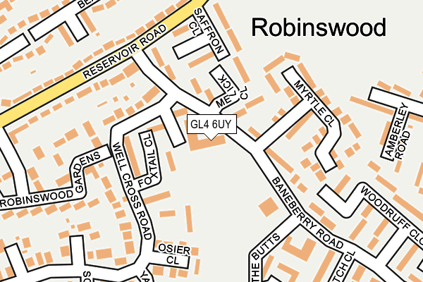 GL4 6UY map - OS OpenMap – Local (Ordnance Survey) GL4 6UY map - OS OpenMap – Local (Ordnance Survey)