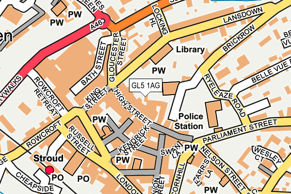 GL5 1AG map - OS OpenMap – Local (Ordnance Survey) GL5 1AG map - OS OpenMap – Local (Ordnance Survey)
