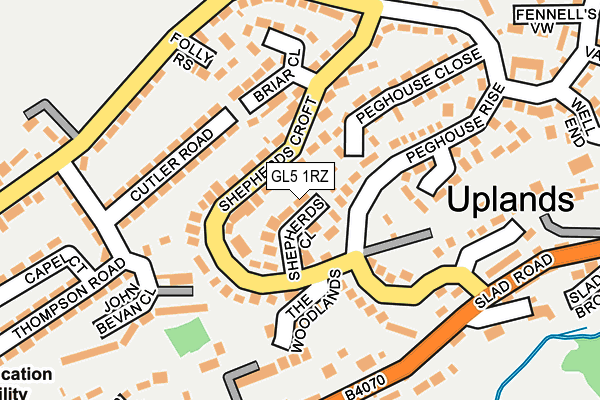 GL5 1RZ map - OS OpenMap – Local (Ordnance Survey) GL5 1RZ map - OS OpenMap – Local (Ordnance Survey)