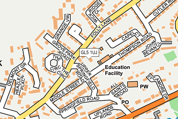 GL5 1UJ map - OS OpenMap – Local (Ordnance Survey) GL5 1UJ map - OS OpenMap – Local (Ordnance Survey)