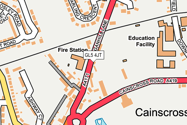 GL5 4JT map - OS OpenMap – Local (Ordnance Survey) GL5 4JT map - OS OpenMap – Local (Ordnance Survey)
